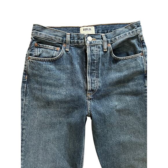 AGOLDE Fran High Rise Straight Leg Denim Jeans Womens Button Fly Sz 25 - Picture 5 of 11